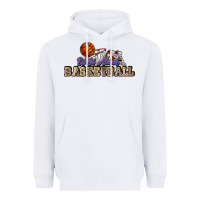 White Wild about Basketball Heavyweight Hoodie - HowdyJamesFarm