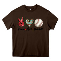 Chocolate Brown peace love west Heavy Core Tee - BarkalooDesign
