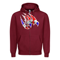 Burgundy American Flag Claw Zipper Hoodie - Bettercallsaul