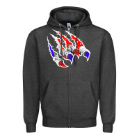 Charcoal Heather American Flag Claw Zipper Hoodie - Bettercallsaul
