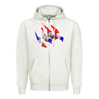 Oatmeal Heather American Flag Claw Zipper Hoodie - Bettercallsaul