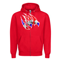 Red American Flag Claw Zipper Hoodie - Bettercallsaul