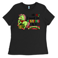 Black All I Want For Christmas Is A Unicorn Ladies Tee - FaDigitalArtStudio