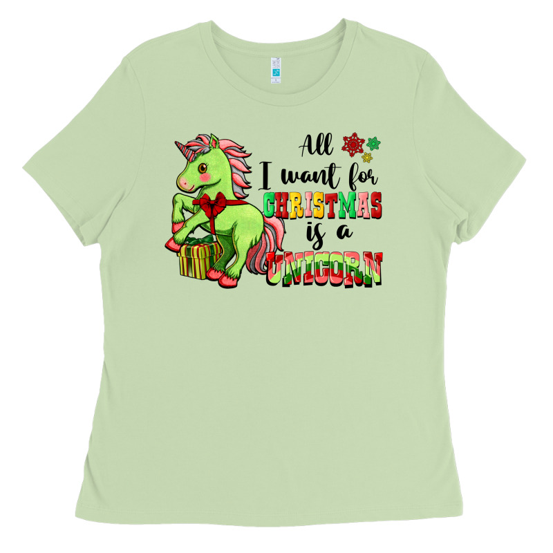 All I Want For Christmas Is A Unicorn Ladies Tee by FaDigitalArtStudio | Teevron