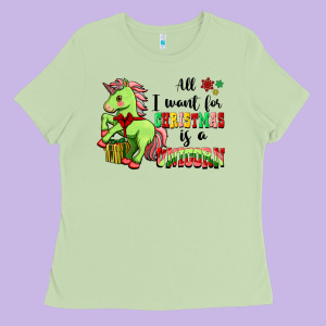 All I Want For Christmas Is A Unicorn Ladies Tee Designed By Fadigitalartstudio