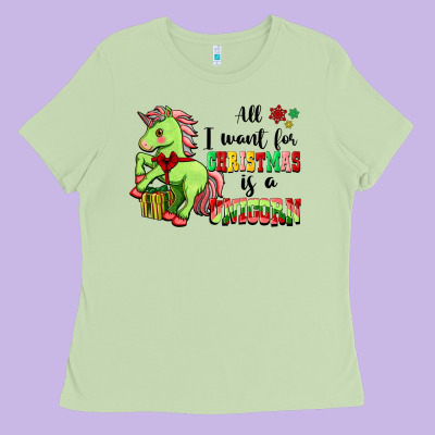 All I Want For Christmas Is A Unicorn Ladies Tee Designed By Fadigitalartstudio
