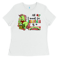 White All I Want For Christmas Is A Unicorn Ladies Tee - FaDigitalArtStudio