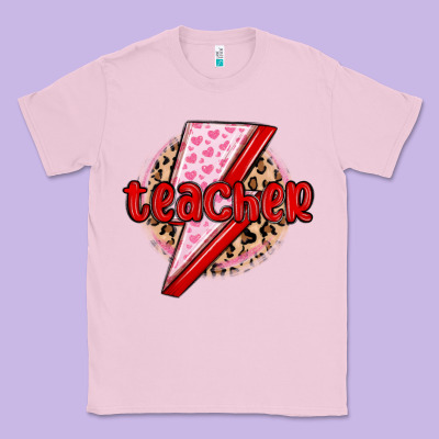 Teacher Lightning Bolt Valentines Day Classic Tee Designed By Maliassmallbusiness