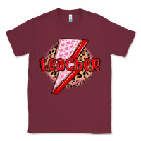 Burgundy teacher lightning bolt valentines day Classic Tee - MaliasSmallBusiness