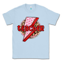 Dusty Blue teacher lightning bolt valentines day Classic Tee - MaliasSmallBusiness