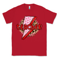 Red teacher lightning bolt valentines day Classic Tee - MaliasSmallBusiness