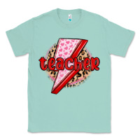 Seafoam teacher lightning bolt valentines day Classic Tee - MaliasSmallBusiness