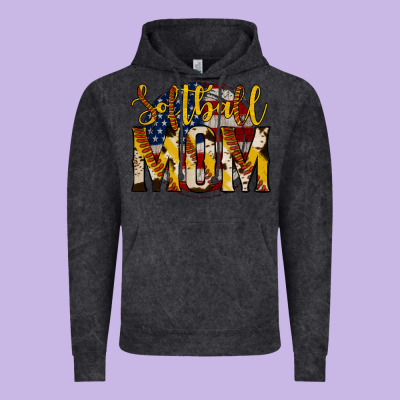 Softball Mom Vintage Hoodie Designed By Jasminsmagicworld