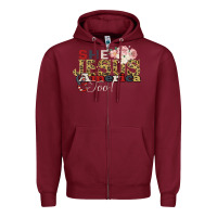 Burgundy She Jesus America Too Zipper Hoodie - Bettercallsaul