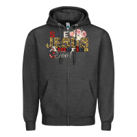 Charcoal Heather She Jesus America Too Zipper Hoodie - Bettercallsaul