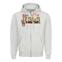 Dove Grey She Jesus America Too Zipper Hoodie - Bettercallsaul