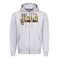 Heather Grey She Jesus America Too Zipper Hoodie - Bettercallsaul