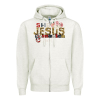 Oatmeal Heather She Jesus America Too Zipper Hoodie - Bettercallsaul