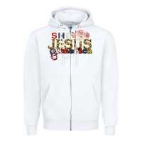 White She Jesus America Too Zipper Hoodie - Bettercallsaul