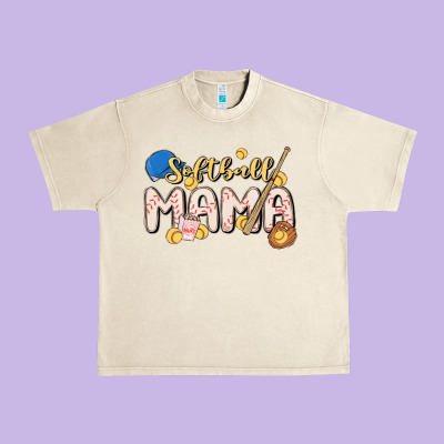 Softball Mama Urban Heavy Tee Designed By Maliassmallbusiness