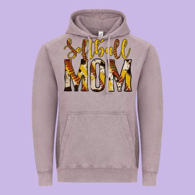 Softball Mom Vintage Hoodie Designed By Jasminsmagicworld