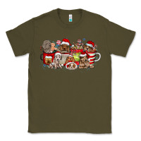Army Green Christmas Dog Coffee Classic Tee - CowhideDigitalArt