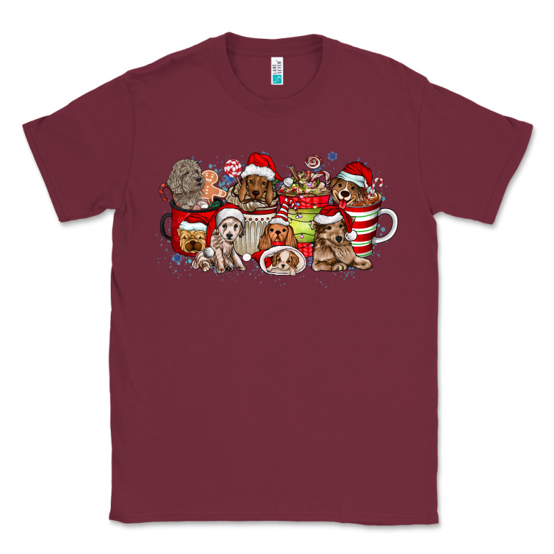 Christmas Dog Coffee Classic Tee by CowhideDigitalArt | Teevron