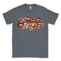 Charcoal Heather Christmas Dog Coffee Classic Tee - CowhideDigitalArt
