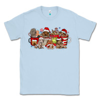 Dusty Blue Christmas Dog Coffee Classic Tee - CowhideDigitalArt