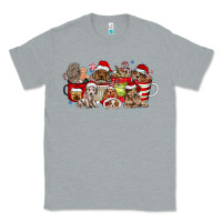Heather Grey Christmas Dog Coffee Classic Tee - CowhideDigitalArt