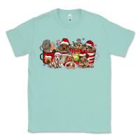 Seafoam Christmas Dog Coffee Classic Tee - CowhideDigitalArt