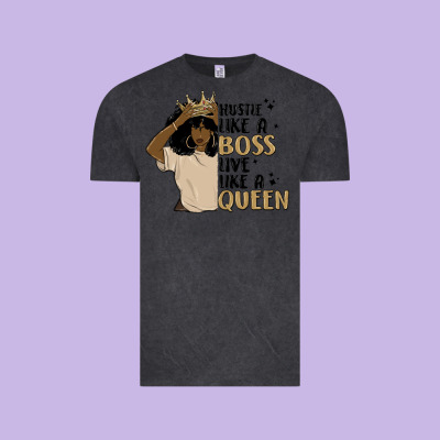 Hustle Like A Boss Live Like A Queen Vintage Tee Designed By Maliassmallbusiness