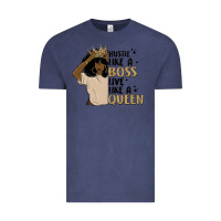 Vintage Denim hustle like a boss live like a queen Vintage Tee - MaliasSmallBusiness