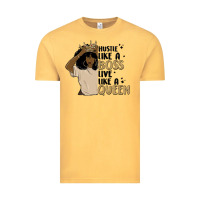 Vintage Mustard hustle like a boss live like a queen Vintage Tee - MaliasSmallBusiness