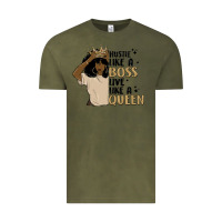 Vintage Olive hustle like a boss live like a queen Vintage Tee - MaliasSmallBusiness