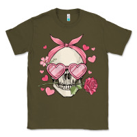 Army Green valentine's day skull Classic Tee - MaliasSmallBusiness