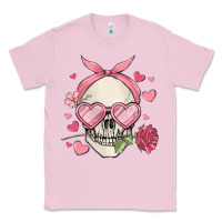 Bubblegum Pink valentine's day skull Classic Tee - MaliasSmallBusiness