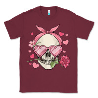 Burgundy valentine's day skull Classic Tee - MaliasSmallBusiness