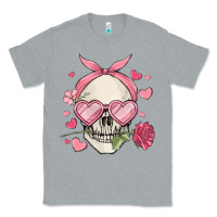 Heather Grey valentine's day skull Classic Tee - MaliasSmallBusiness