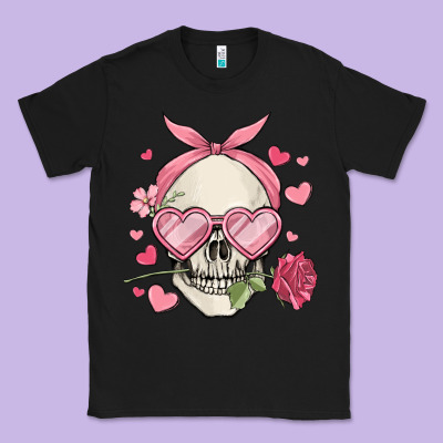 Valentine's Day Skull Classic Tee Designed By Maliassmallbusiness