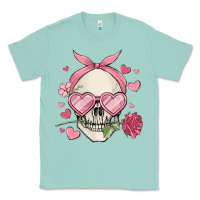 Seafoam valentine's day skull Classic Tee - MaliasSmallBusiness