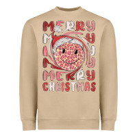 Mushroom merry christmas smiling face Heavyweight Sweatshirt - MaliasSmallBusiness