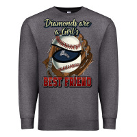 Charcoal Heather Diamonds are a girl's best friend Baseball Premium Sweatshirt - HowdyJamesFarm