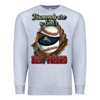 Heather Grey Diamonds are a girl's best friend Baseball Premium Sweatshirt - HowdyJamesFarm