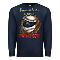 Navy Diamonds are a girl's best friend Baseball Premium Sweatshirt - HowdyJamesFarm