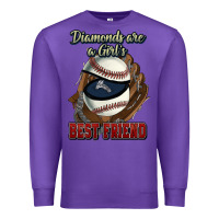 Purple Diamonds are a girl's best friend Baseball Premium Sweatshirt - HowdyJamesFarm