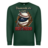 Sports Green Diamonds are a girl's best friend Baseball Premium Sweatshirt - HowdyJamesFarm