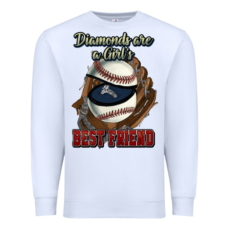 Diamonds Are A Girl's Best Friend Baseball Premium Sweatshirt by HowdyJamesFarm | Teevron