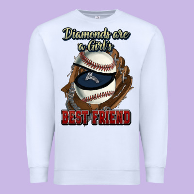 Diamonds Are A Girl's Best Friend Baseball Premium Sweatshirt Designed By Howdyjamesfarm