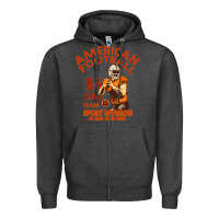 Charcoal Heather American Football Zipper Hoodie - Bettercallsaul